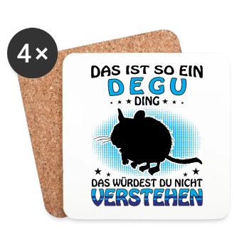 So ein Degu Ding Gewöhnlicher Degu - Untersetzer (4er-Set) - Weiß - Vorne