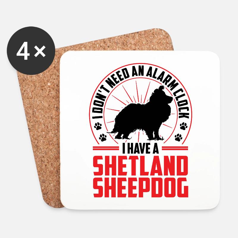 Sheltie ist Alarm Shetland Sheepdog - Untersetzer (4er-Set) - Weiß