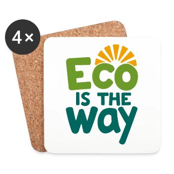 Eco est la voie de la conservation de la nature Protection de l’environnement - Dessous de verre (lot de 4) - blanc - Devant