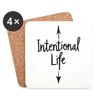 Intentional Life Conscious Life Sayings Saying - Coasters (set of 4) - white - Front
