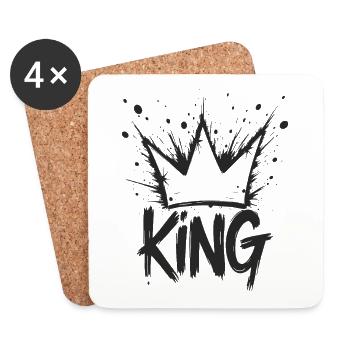 König Krone Splash King Crown - Untersetzer (4er-Set) - Weiß - Vorne