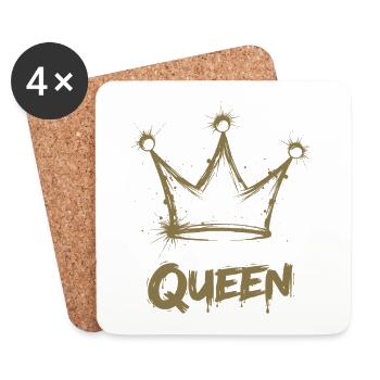 Queen Krone Splash - Untersetzer (4er-Set) - Weiß - Vorne