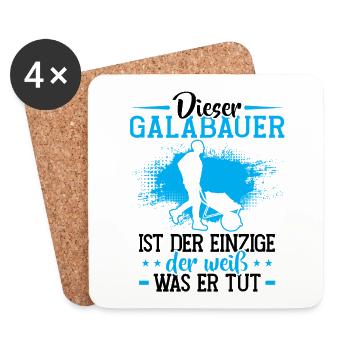 Galabauer ist der einzige Landschaftsgärtner - Untersetzer (4er-Set) - Weiß - Vorne