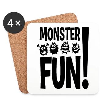 Monster Fun - Untersetzer (4er-Set) - Weiß - Vorne