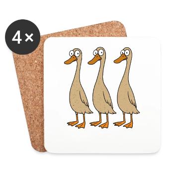 Running ducks keep runner ducks Breeding runner ducks - Coasters (set of 4) - white - Front