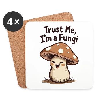 Trust me, I ́m a Fungi - Funny Mushroom - Coasters (set of 4) - white - Front