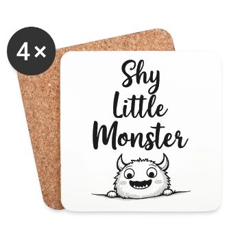 Petit monstre timide Süßes Monster - Dessous de verre (lot de 4) - blanc - Devant