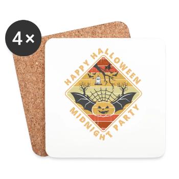 Halloween Halloween Mitspinnendes Fledermausmotiv - Coasters (set of 4) - white - Front