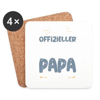Beagle Papa Offiziell Shirt - Untersetzer (4er-Set) - Weiß - Vorne