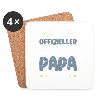 Père Doberman officiel - Dessous de verre (lot de 4) - blanc - Devant