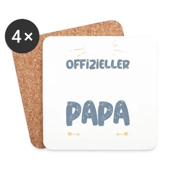 Offizieller Husky Papa - Untersetzer (4er-Set) - Weiß - Vorne