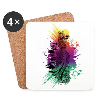 Chaman Lady Black - Dessous de verre (lot de 4) - blanc - Devant
