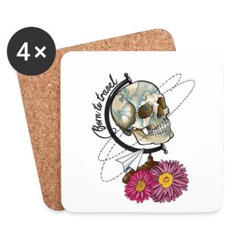 Born to travel - Coasters (set of 4) - white - Front