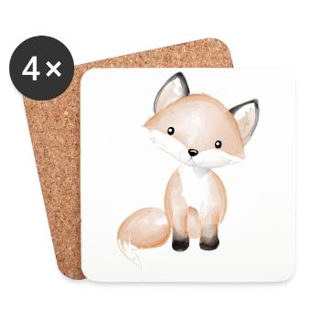 Sweet baby fox - Coasters (set of 4) - white - Front