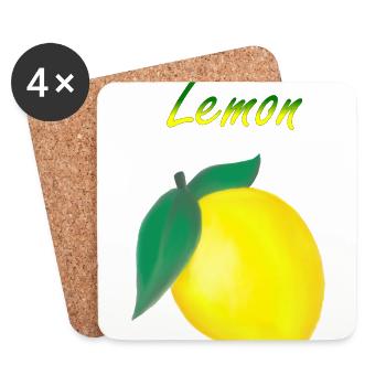 Lemon / lemon - Coasters (set of 4) - white - Front