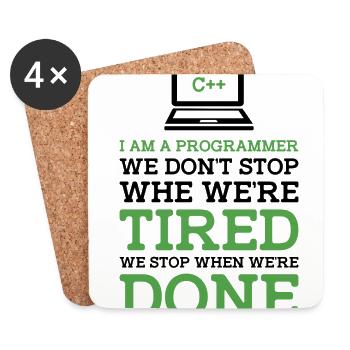 I'm A Programmer We Don't Stop When We're Tired Pr - Untersetzer (4er-Set) - Weiß - Vorne