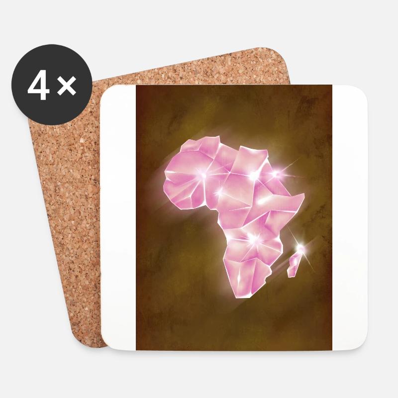 Diamant Afrika - Untersetzer (4er-Set) - Weiß