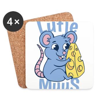 Lütje Muus Plattdeutsch Maus - Coasters (set of 4) - white - Front