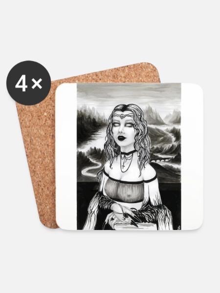 Gotische Lisa - Untersetzer (4er-Set) - Weiß
