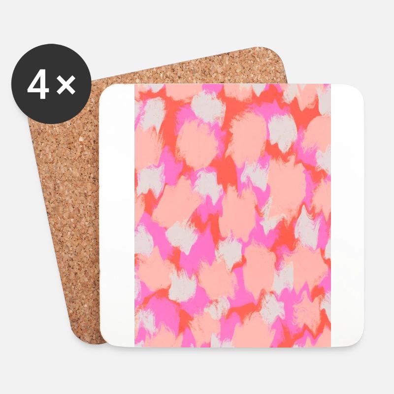 Pink Orange Strokes Pattern - Untersetzer (4er-Set) - Weiß
