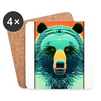 Bear Grizzly Bear Brown Bear Predator Wildlife Forest 6 - Coasters (set of 4) - white - Front