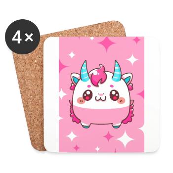 Süßes kleines Vampir Einhorn Monster Comic Style - Untersetzer (4er-Set) - Weiß - Vorne