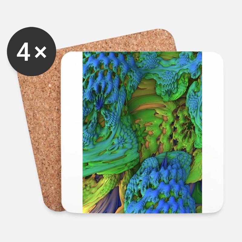 Fractal Garden - Untersetzer (4er-Set) - Weiß