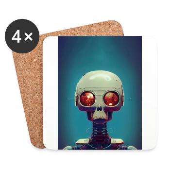 Robot 02 - Coasters (set of 4) - white - Front