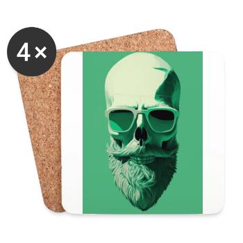 Cool Skull - Untersetzer (4er-Set) - Weiß - Vorne