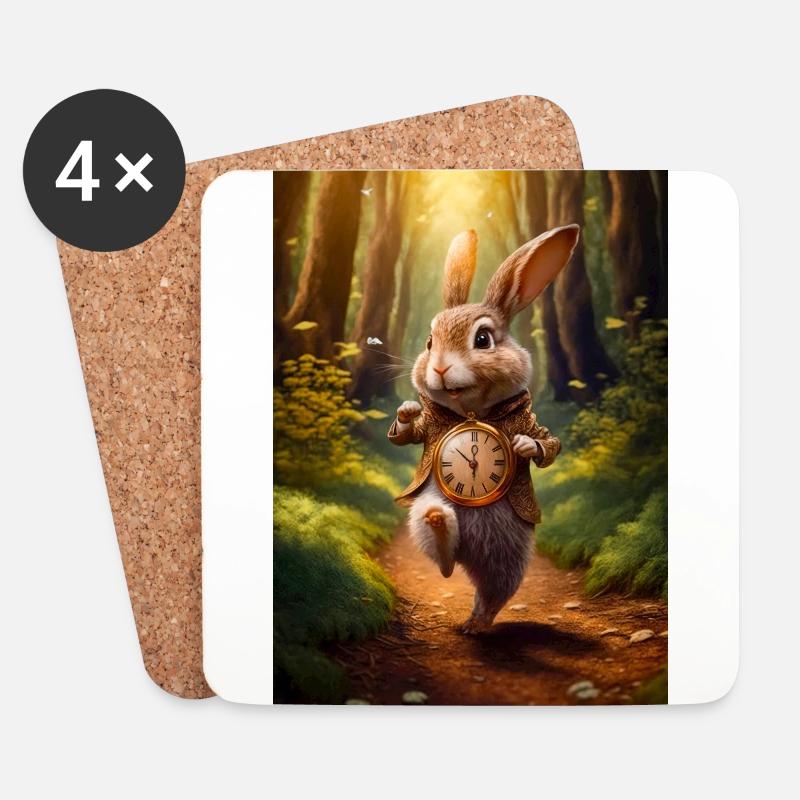 der Hase I - Untersetzer (4er-Set) - Weiß