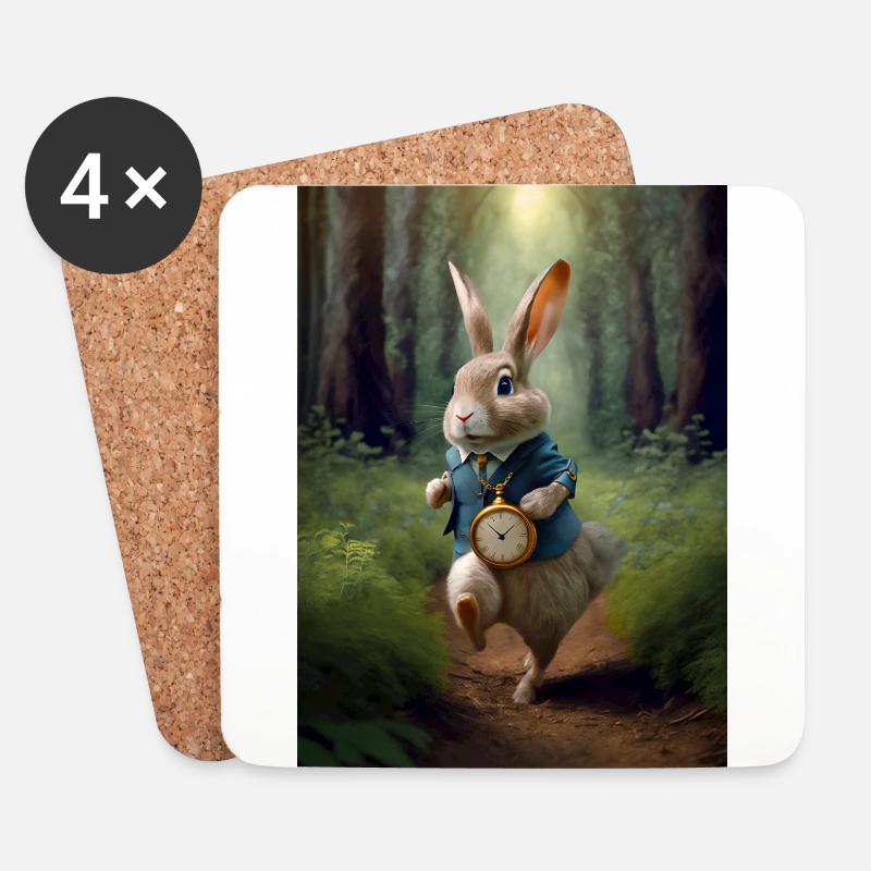 the rabbit II - Coasters (set of 4) - white