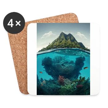 Une édition d’affiche téléphonique Hawaii Tiny World - Dessous de verre (lot de 4) - blanc - Devant