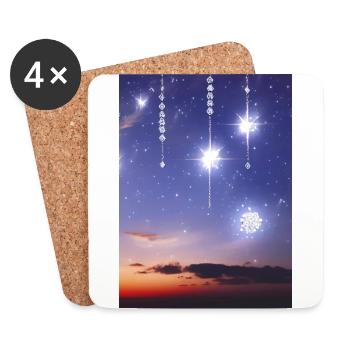 Sternenhimmel - Untersetzer (4er-Set) - Weiß - Vorne