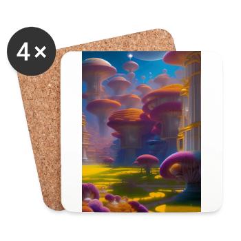 Monde elfique - Dessous de verre (lot de 4) - blanc - Devant