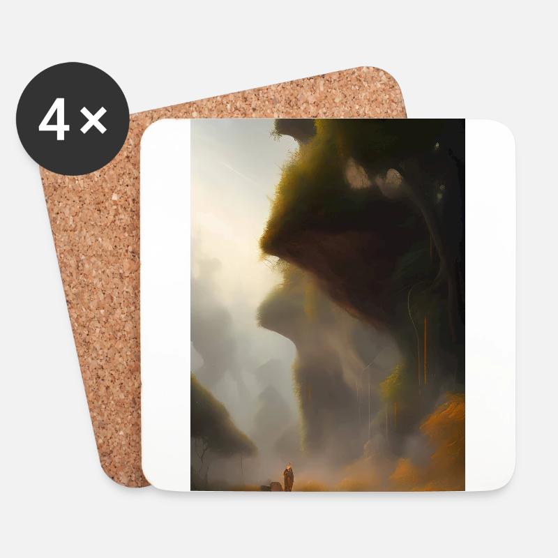 Gemälde - Untersetzer (4er-Set) - Weiß