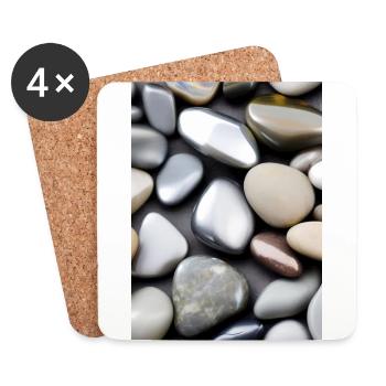 Silver Stones - Coasters (set of 4) - white - Front