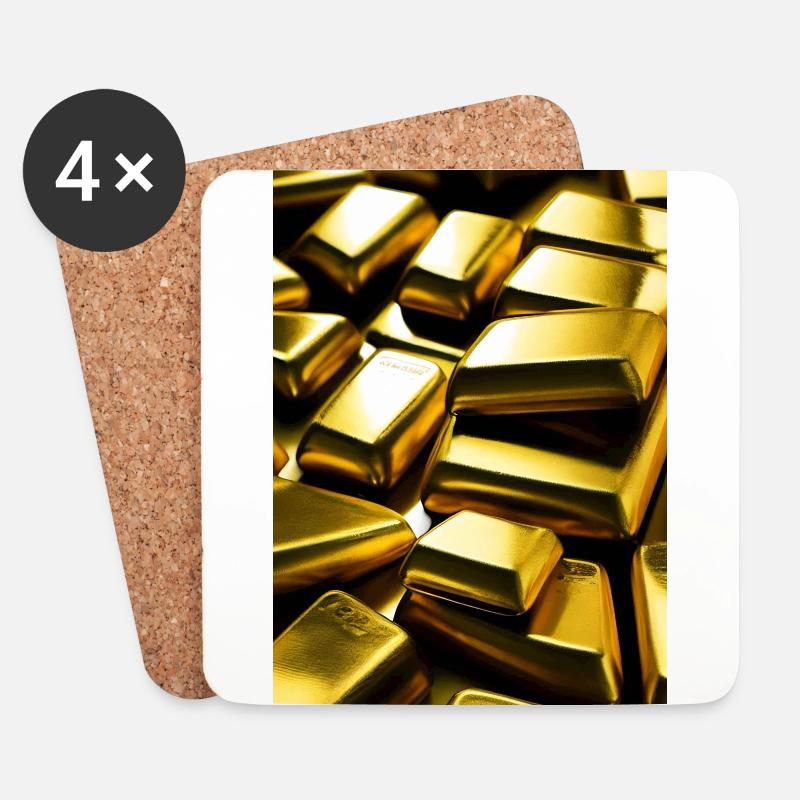 Goldstücke - Untersetzer (4er-Set) - Weiß