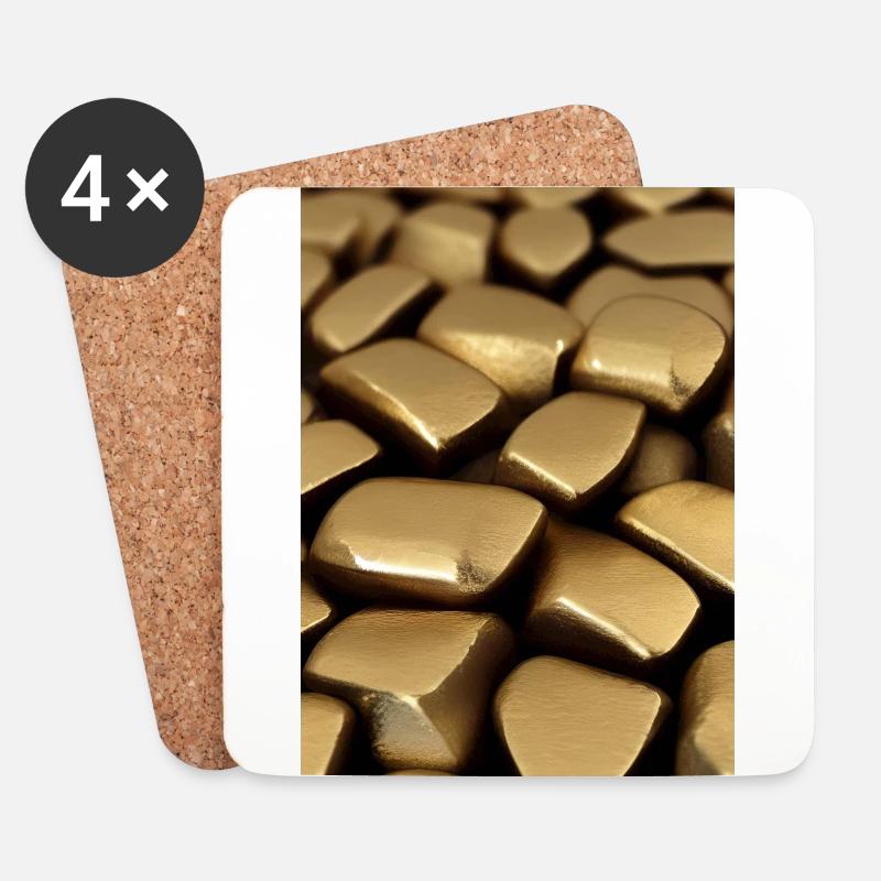 Goldstücke - Untersetzer (4er-Set) - Weiß