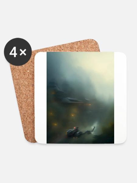 Space - Coasters (set of 4) - white