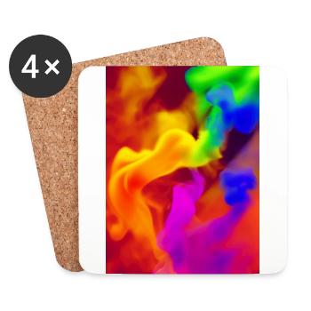 Regenbogen - Untersetzer (4er-Set) - Weiß - Vorne