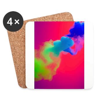 Regenbogen - Untersetzer (4er-Set) - Weiß - Vorne