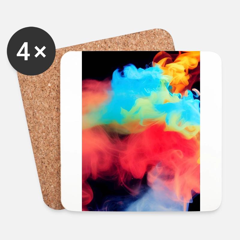 Regenbogen - Untersetzer (4er-Set) - Weiß
