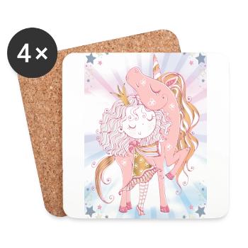la Princesse et la Licorne : Magie et féérie - Dessous de verre (lot de 4) - blanc - Devant