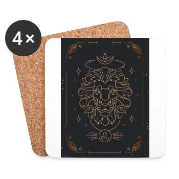 Leo sign: Zodiac constellation - Coasters (set of 4) - white - Front