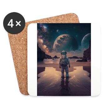 Ein Astronaut auf einem Planeten Phone Poster v3 - Untersetzer (4er-Set) - Weiß - Vorne