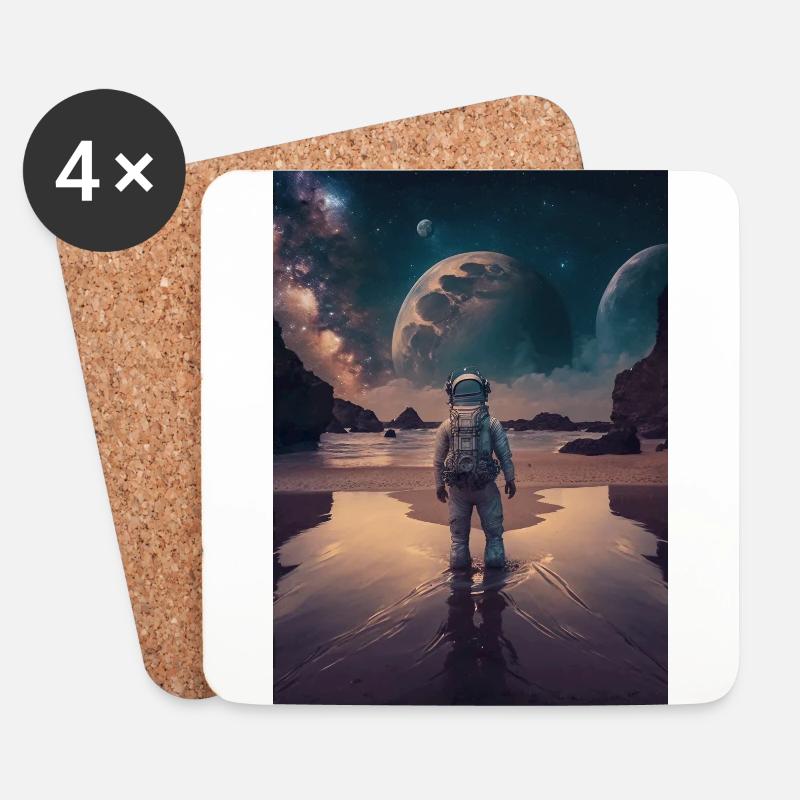 Ein Astronaut auf einem Planeten Phone Poster v3 - Untersetzer (4er-Set) - Weiß