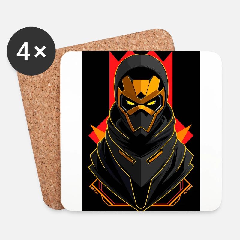 Golden Robot - Coasters (set of 4) - white