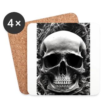 Skull1 - Untersetzer (4er-Set) - Weiß - Vorne