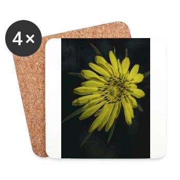 Yellow wildflower. - Coasters (set of 4) - white - Front