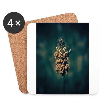 Herbe à fleurs. - Dessous de verre (lot de 4) - blanc - Devant